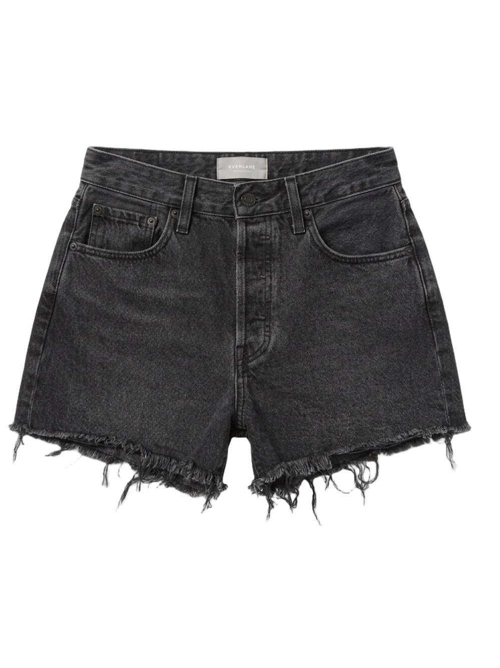 Everlane Curvy 90s Cheeky Straight Jean Denim Shorts Washed Black Size 30